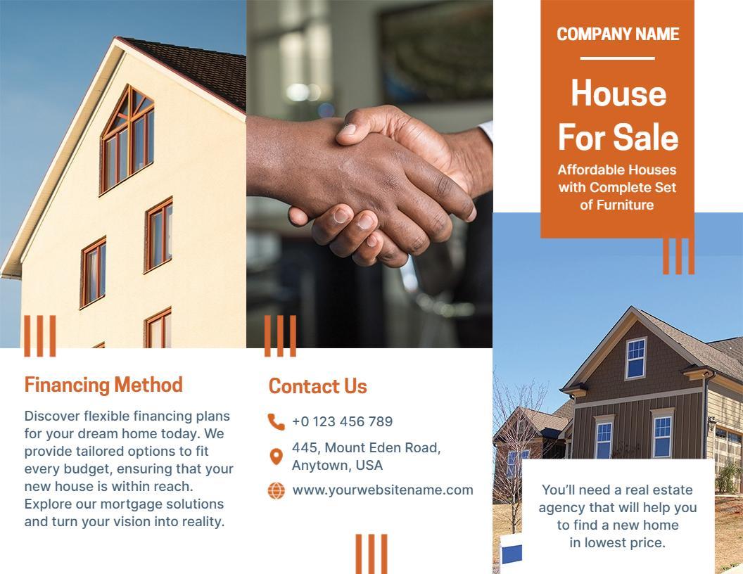 Affordable Complete Furniture House for Sale Real Estate Brochure Template