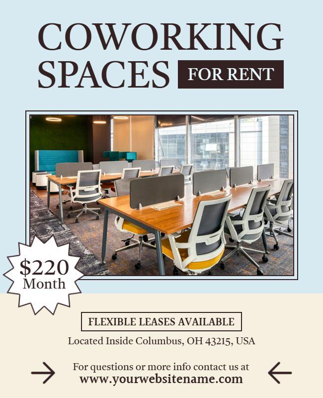 Affordable Coworking Space Rental Flyer Template