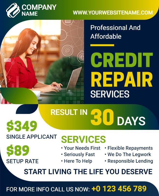 Affordable Credit Repair Services Promotional Flyer Template