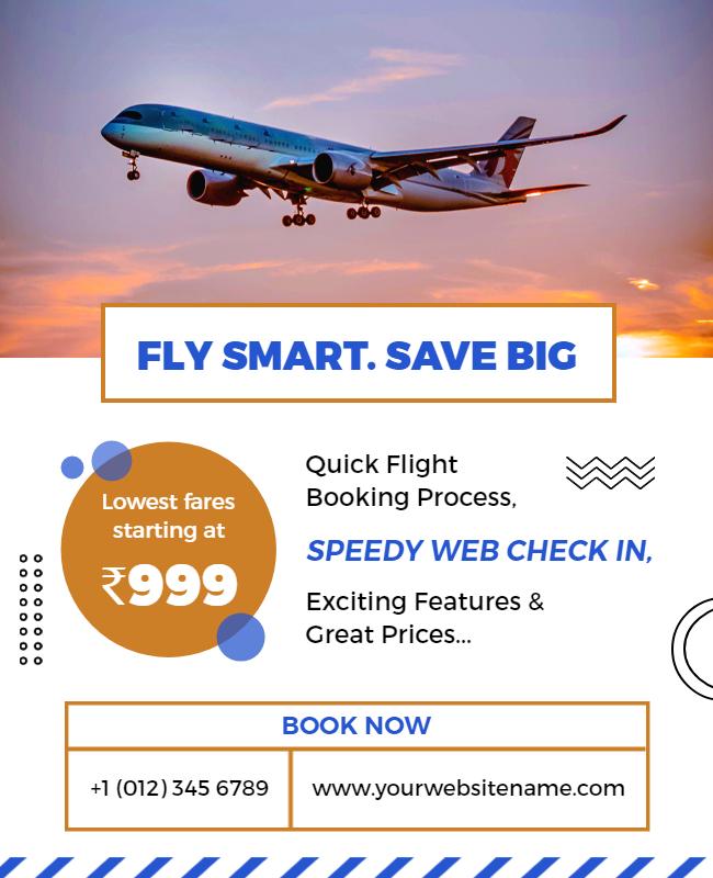 Affordable Flight Booking Promotion Flyer Template