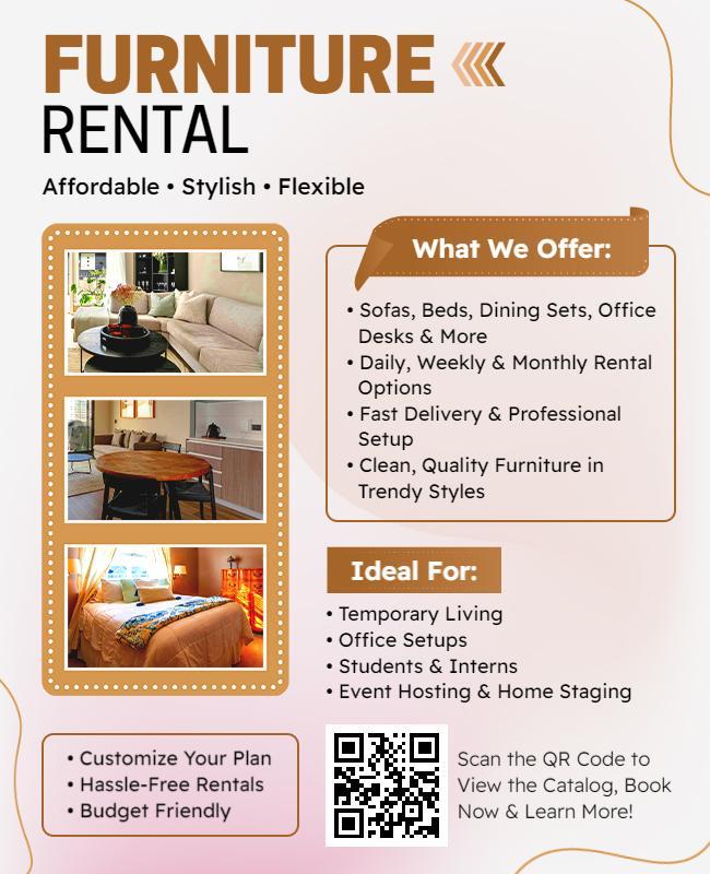 Affordable Furniture Rental Service Flyer Template