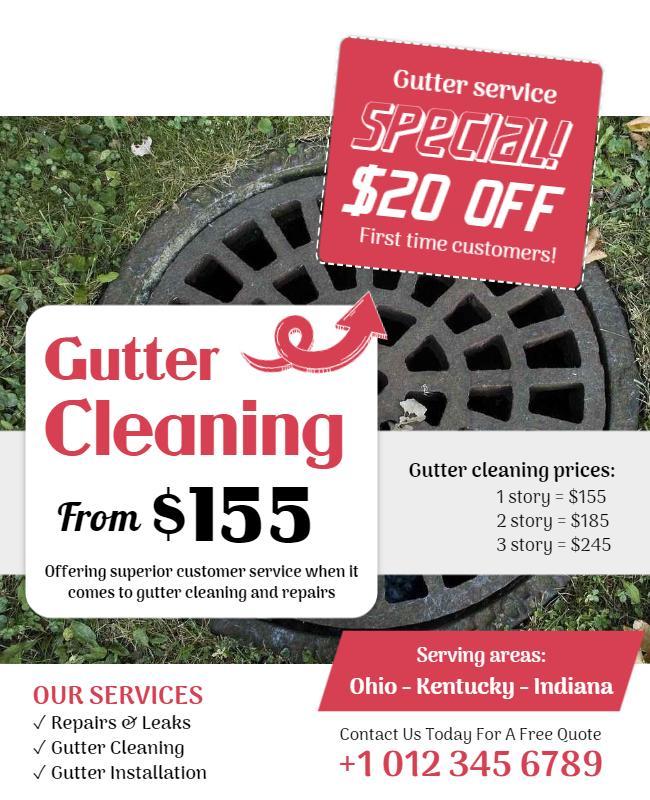 Affordable Gutter Cleaning Service Flyer Template