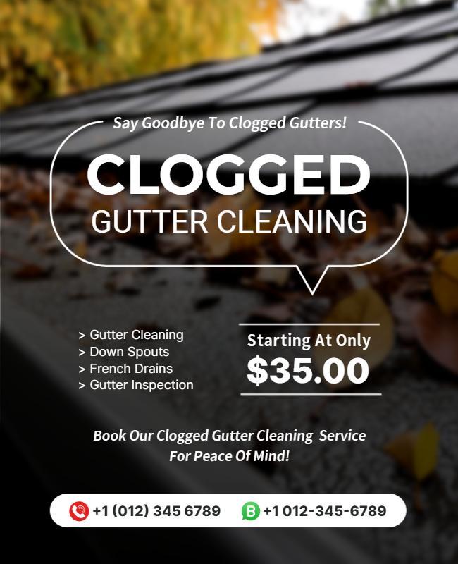 Affordable Gutter Cleaning Services Flyer Template