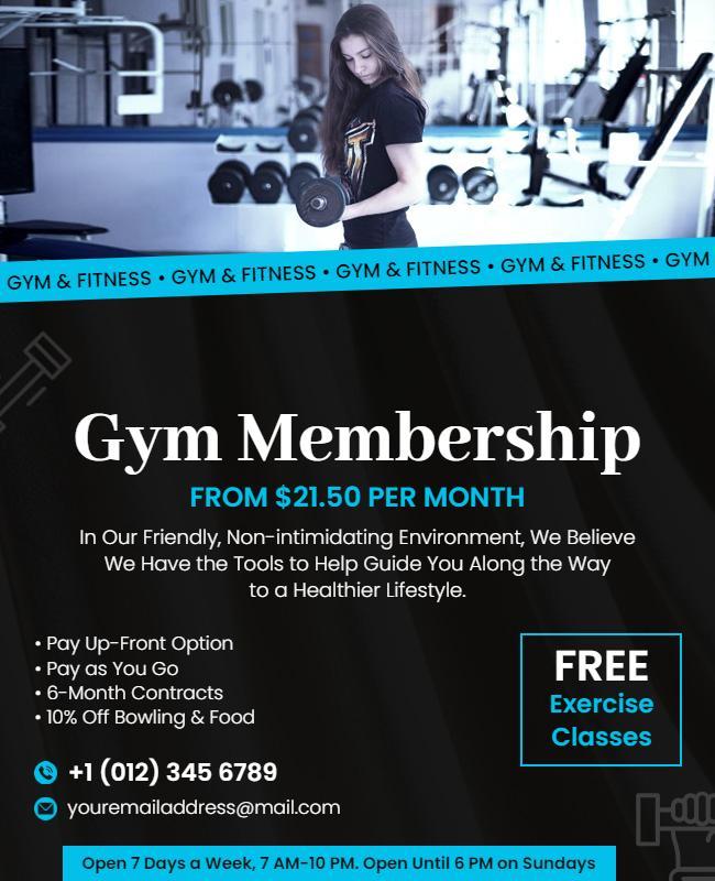 Affordable Gym Membership Promotion Flyer Template