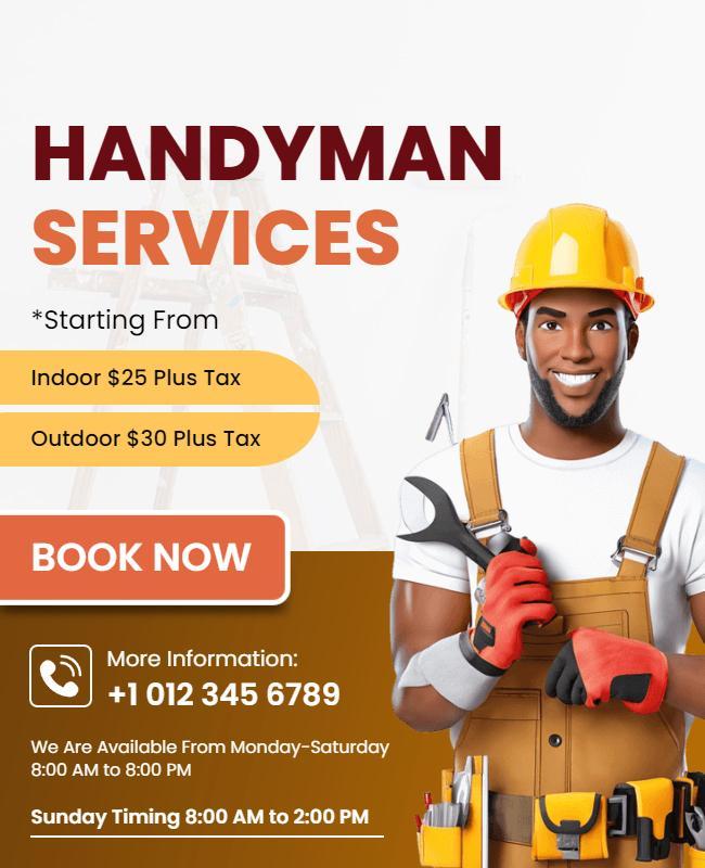 Affordable Handyman Services Promotion Flyer Template