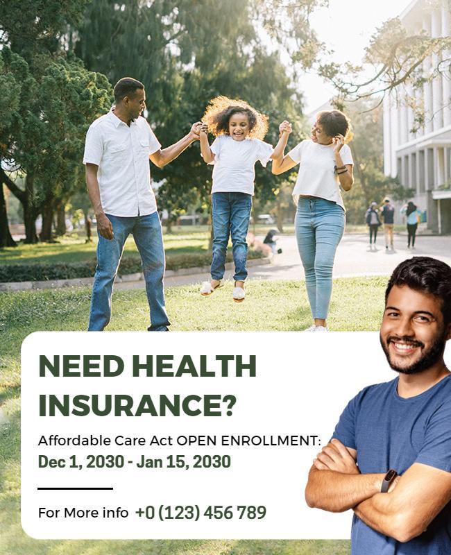 Affordable Health Insurance Enrollment Flyer Template