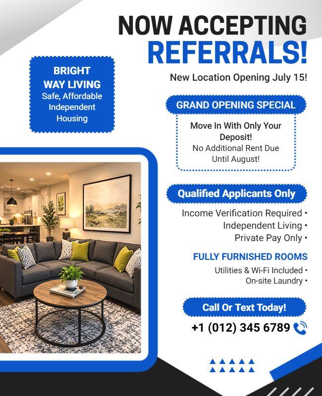 Affordable Housing Referral Program Flyer Template
