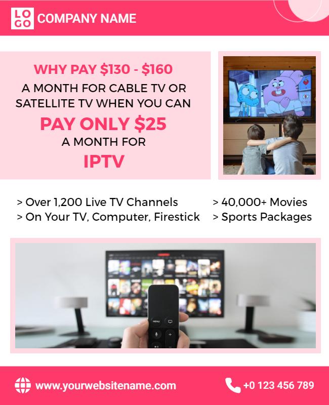 Affordable Iptv Service Promotion Flyer Template