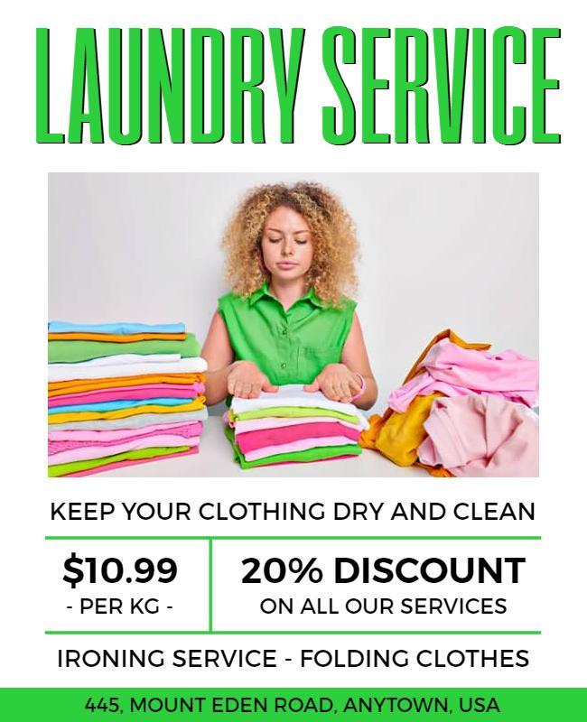 Affordable Laundry and Ironing Service Flyer Template