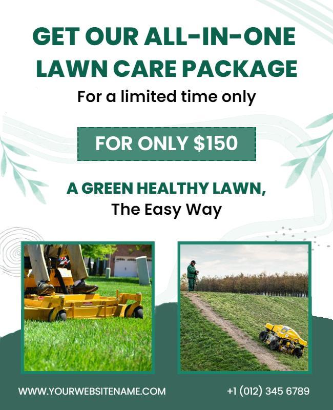 Affordable Lawn Care Service Promotion Flyer Template