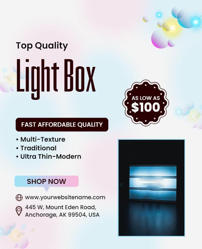 Affordable Light Box Product Promotion Flyer Template