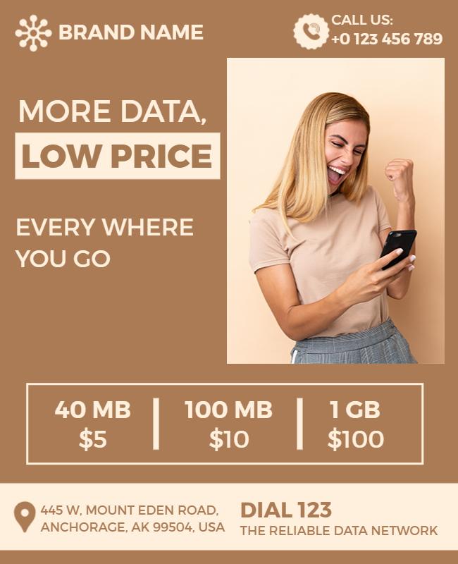 Affordable Mobile Data Plans Promotional Flyer Template