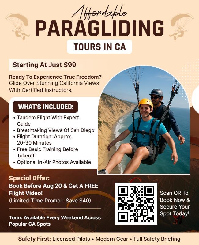 Affordable Paragliding Adventure Tours Flyer Template