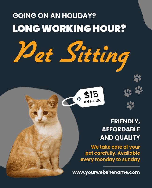 Affordable Pet Sitting Service Flyer Template