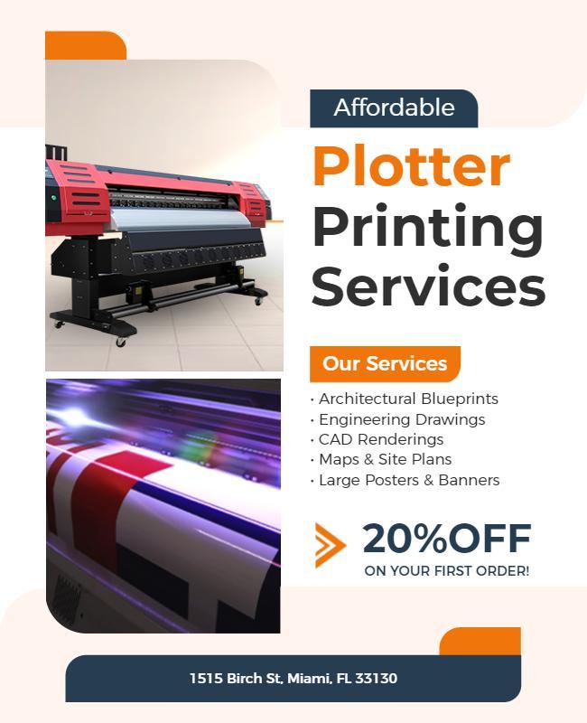 Affordable Plotter Printing Services Promotion Flyer Template