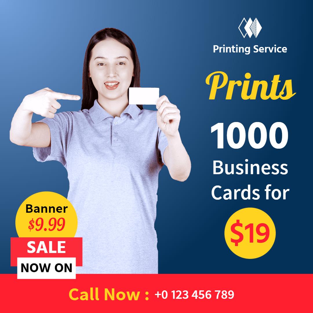 Affordable Printing Service for 1000 Business Cards Ad Template