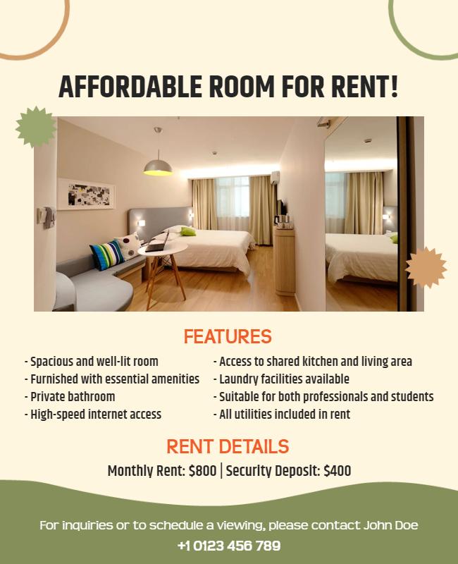 Affordable Rental Room Offer Flyer Template