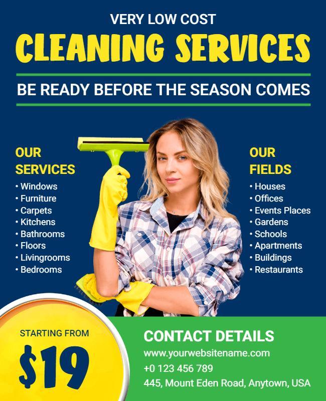 Affordable Residential and Commercial Cleaning Services Flyer Template