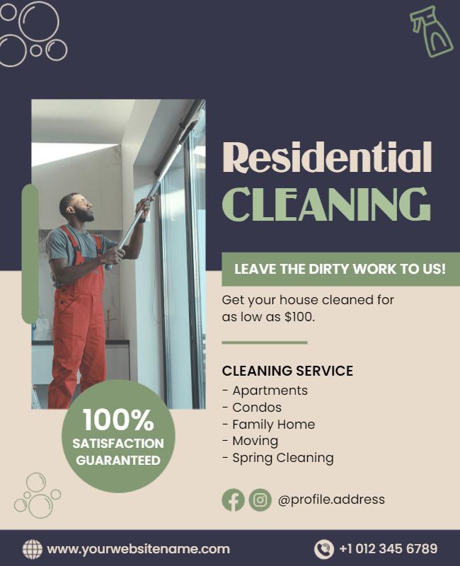 Affordable Residential Cleaning Services Flyer Template