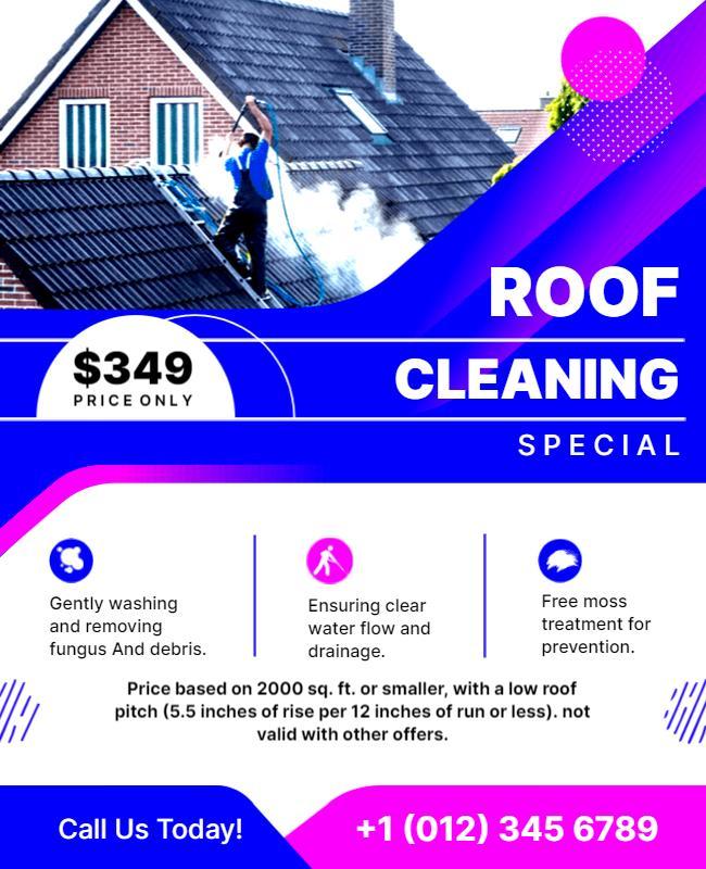 Affordable Roof Cleaning Services Flyer Template