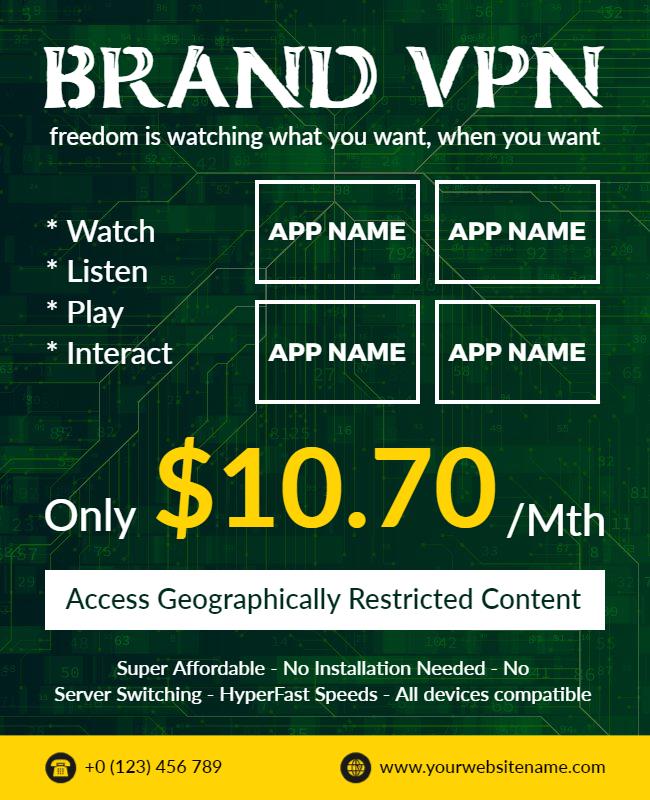 Affordable Vpn Service Promotional Flyer Template