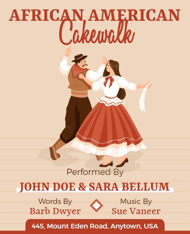 African American Cakewalk Dance Flyer Template