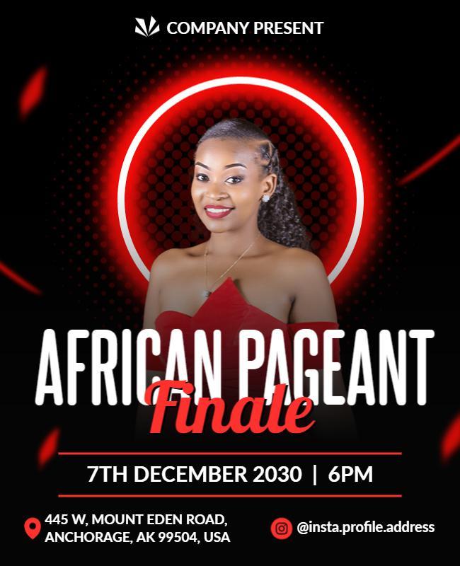 African Beauty Pageant Finale Event Flyer Template