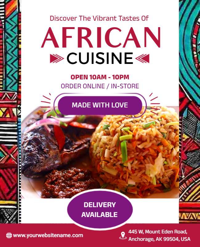 African Cuisine Restaurant Promotion Flyer Template