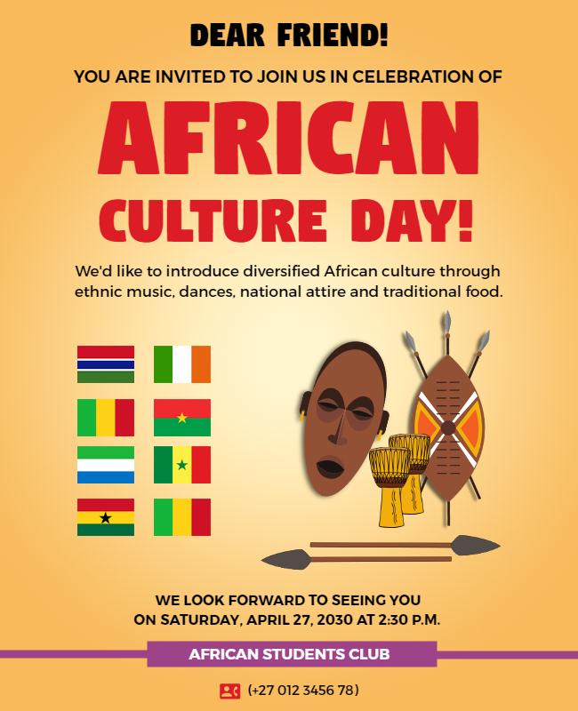 African Culture Day Celebration Flyer Template