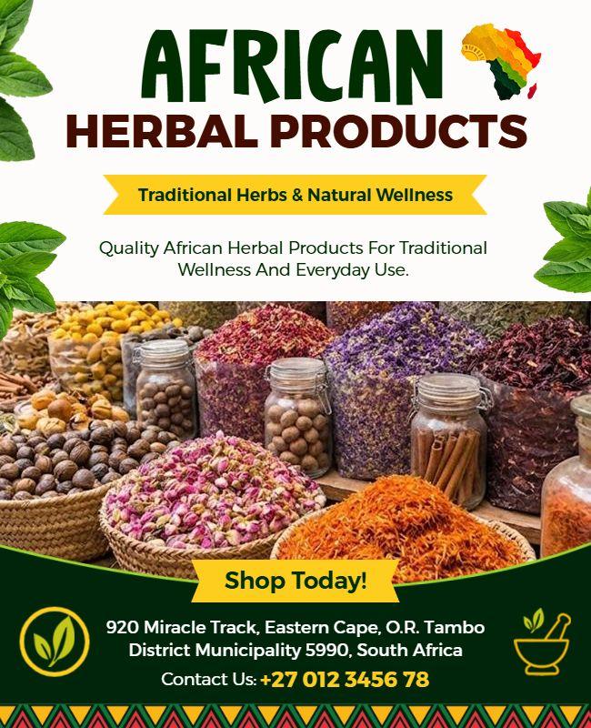 African Herbal Products Promotional Flyer Template