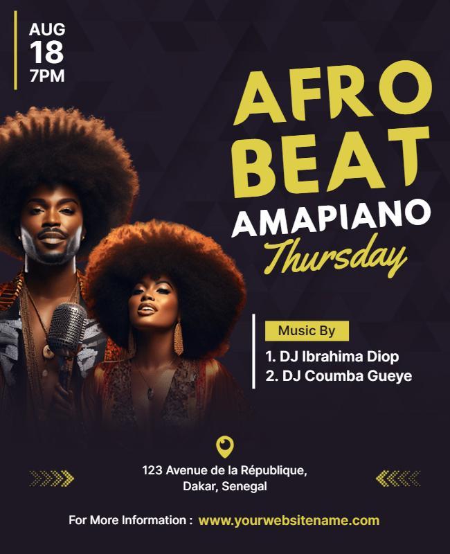 Afrobeat Amapiano Themed Music Event Flyer Template