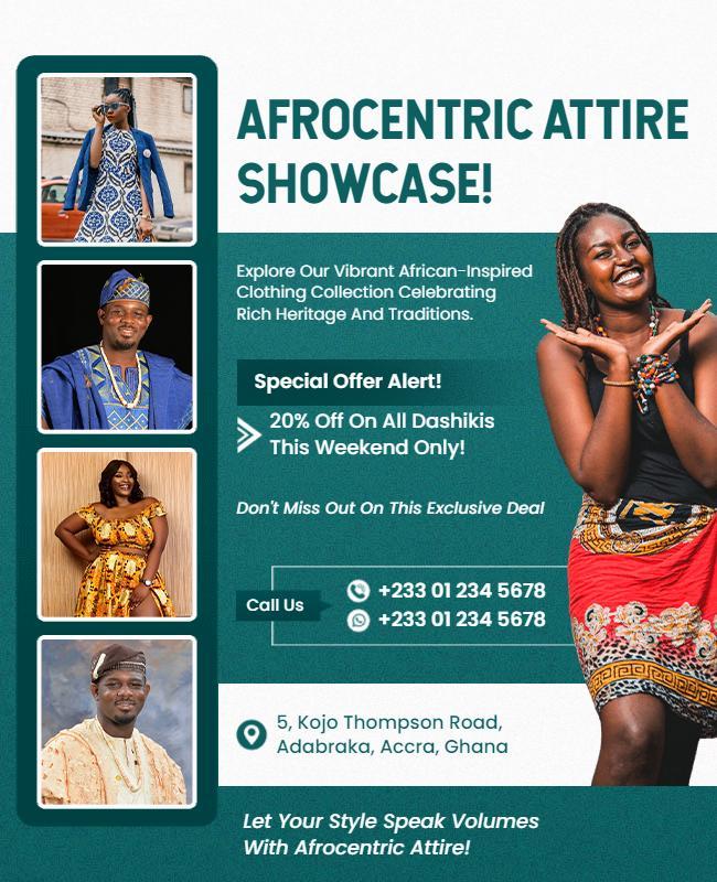 Afrocentric Attire Fashion Showcase Flyer Template