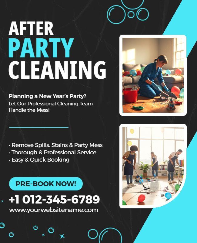 After Party Cleaning Service Promotional Flyer Template
