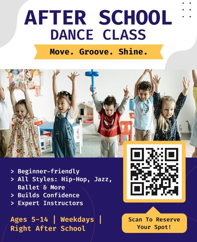 After School Dance Class Promotional Flyer Template