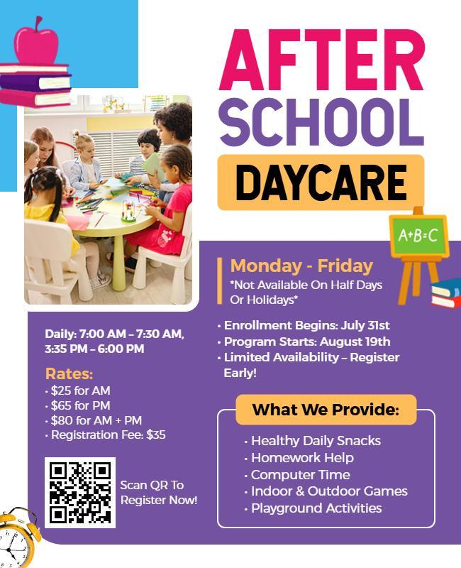 After School Daycare Program Flyer Template