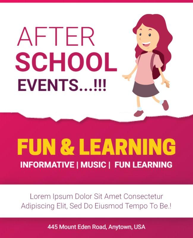 After School Fun and Learning Events Flyer Template