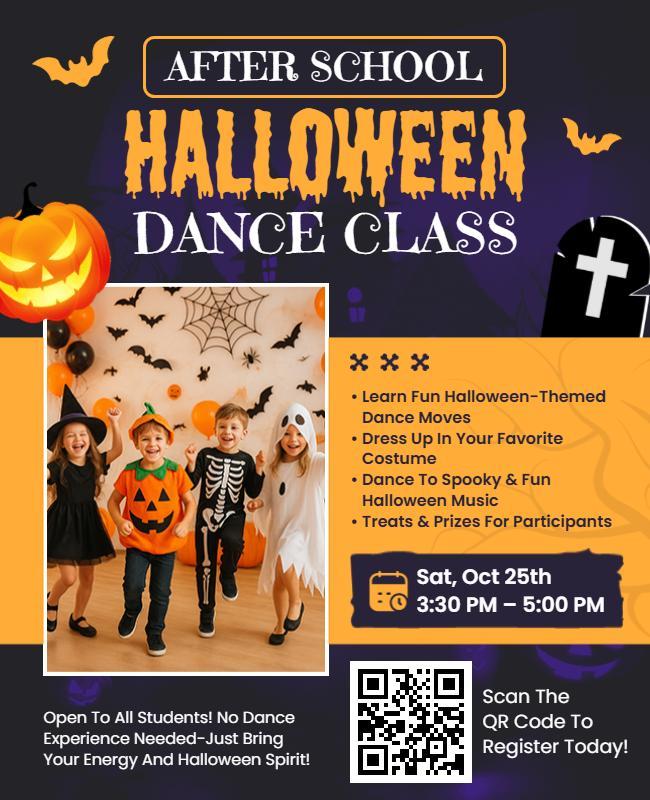 After School Halloween Dance Class Flyer Template