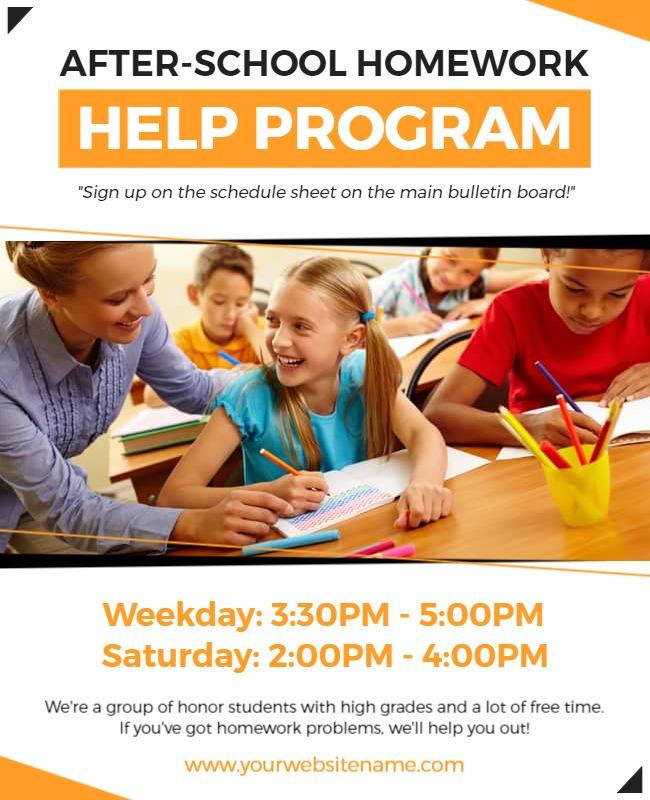 After School Homework Flyer Template