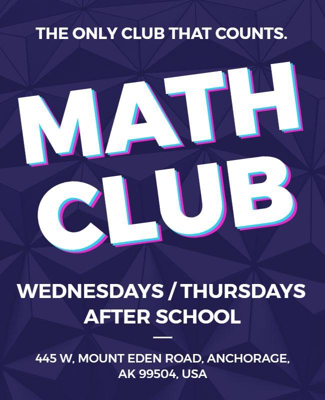 After School Math Club Flyer Template