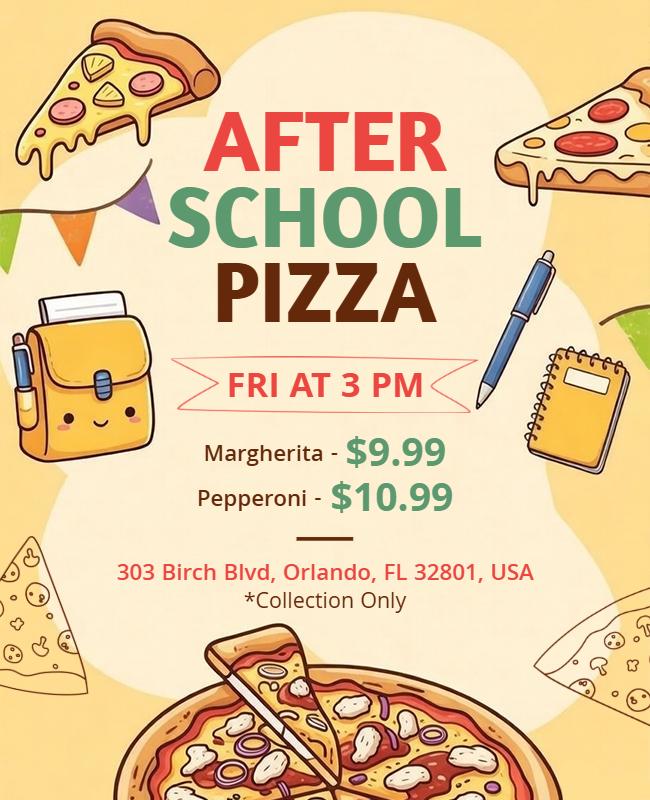 After School Pizza Flyer Template