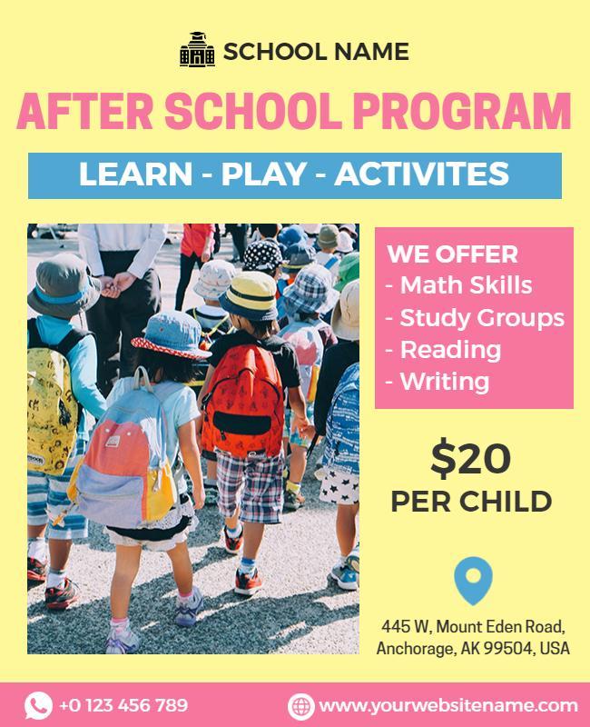 After School Program Activities Flyer Template