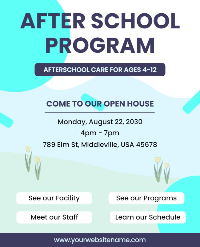 After School Program Open House Flyer Template