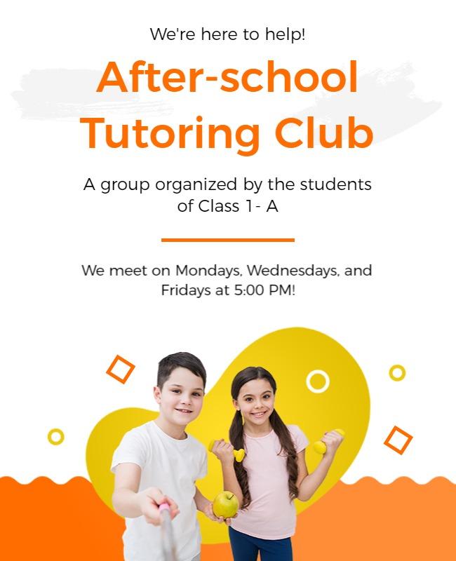 After School Tutoring Club Invitation Flyer Template