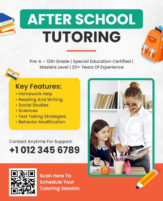After School Tutoring Services Flyer Template