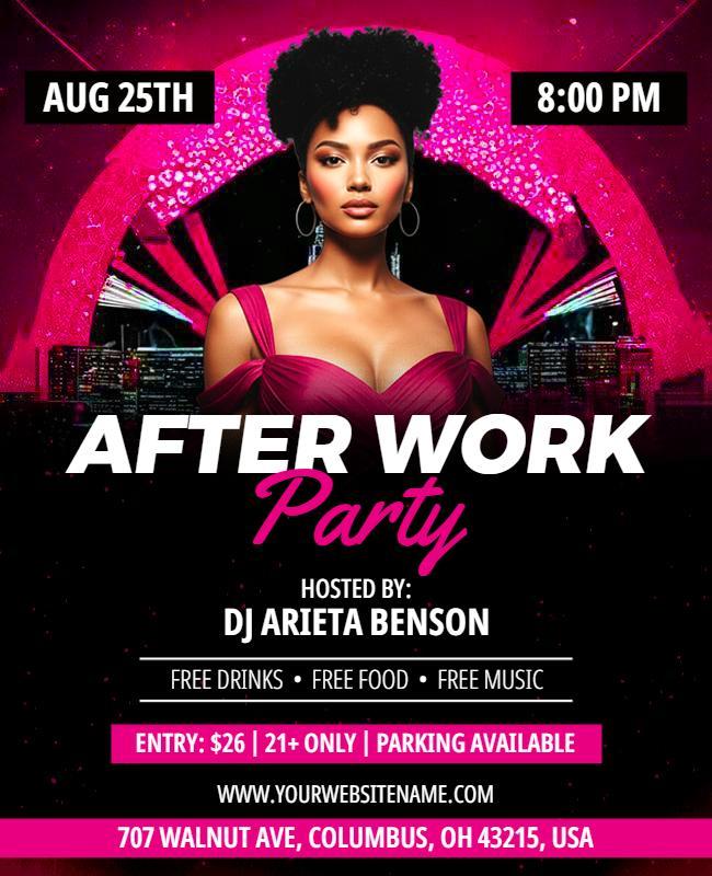 After Work Party Celebration Flyer Template