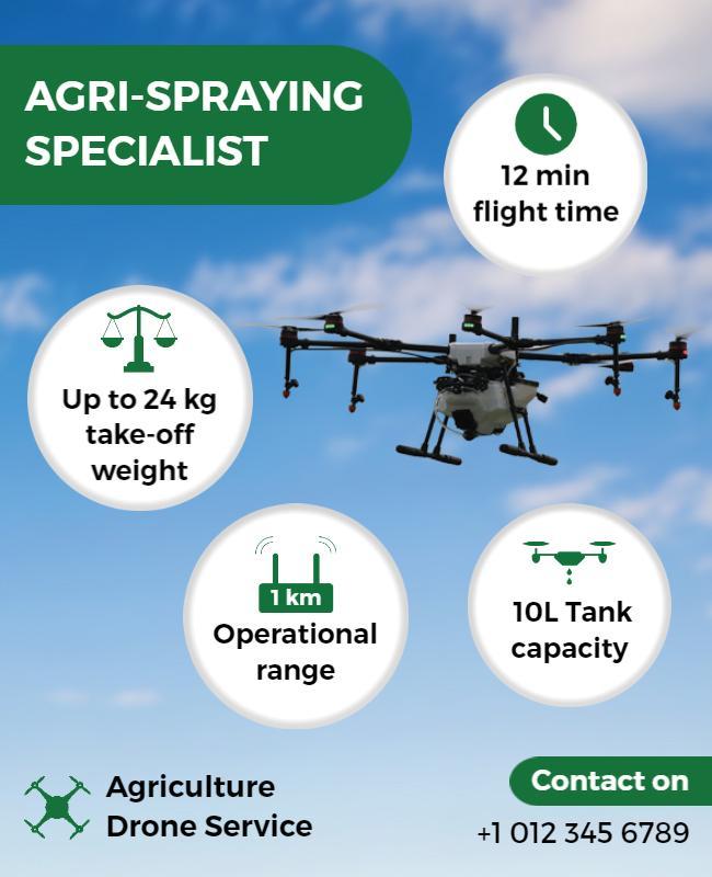 Agricultural Drone Spraying Service Flyer Template