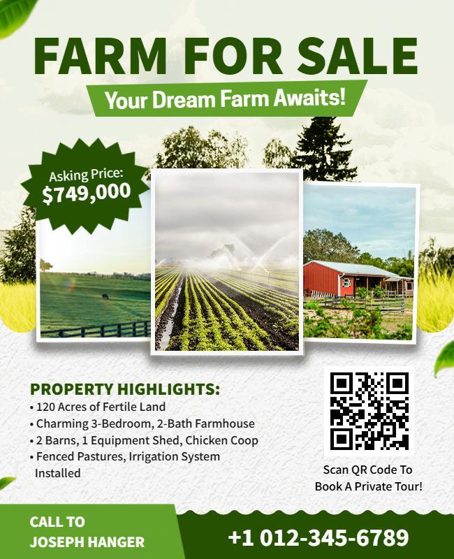 Agricultural Farm Sale Promotion Flyer Template