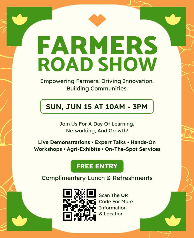 Agricultural Green Farmers Road Show Flyer Template