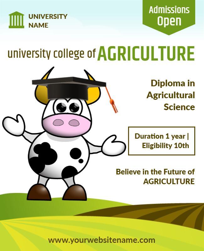 Agricultural Science Diploma Admissions Flyer Template