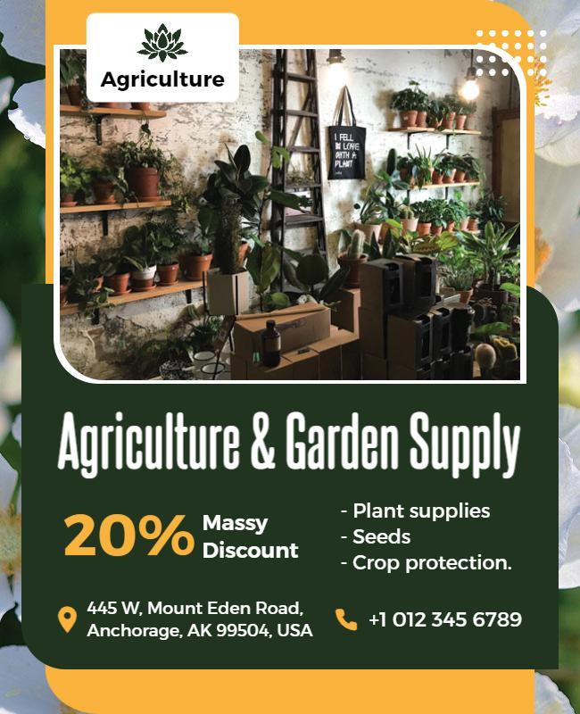 Agriculture and Garden Supply Promotion Flyer Template